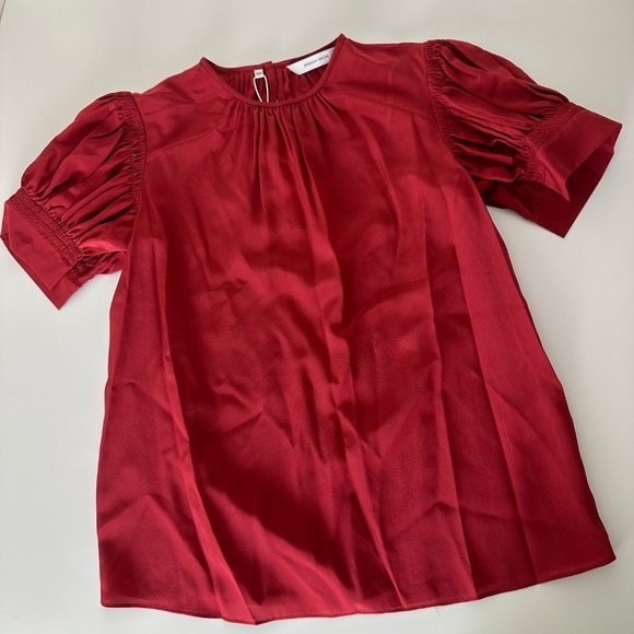 Rebecca Taylor Silk Short-Sleeve Blouse - Picture 3 of 6